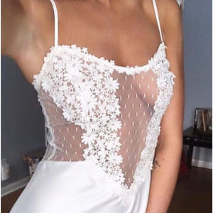 Anthropologie Flora Nikrooz Showstopper Lingerie Chemise Nightgown Ivory Size M